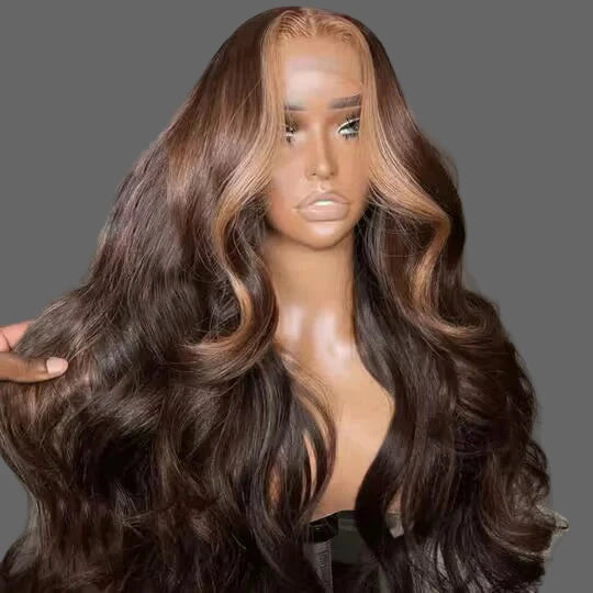 13x4 lace front wig straight gold money piece