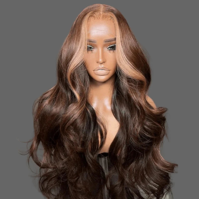 13x4 lace front wig straight gold money piece